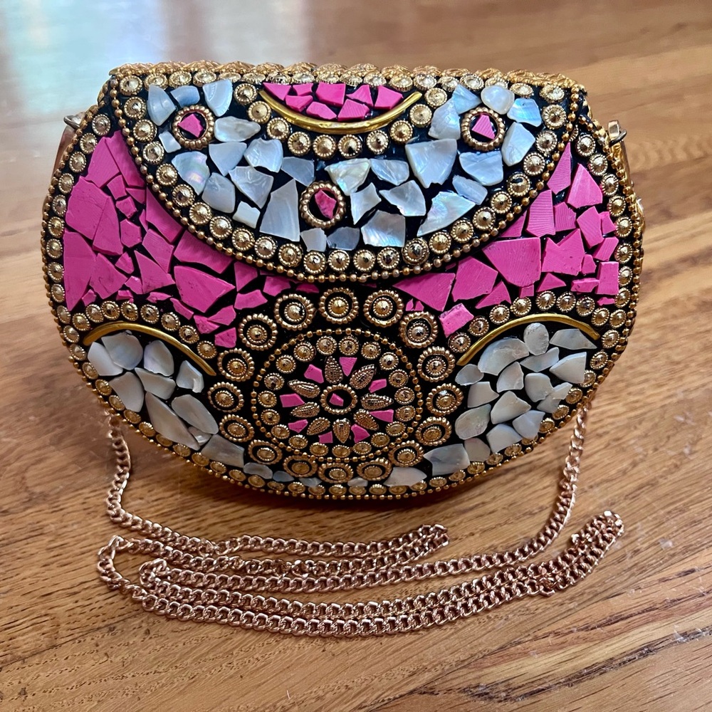 Ramla Beverly Hills Mosaic Crystal Clutch